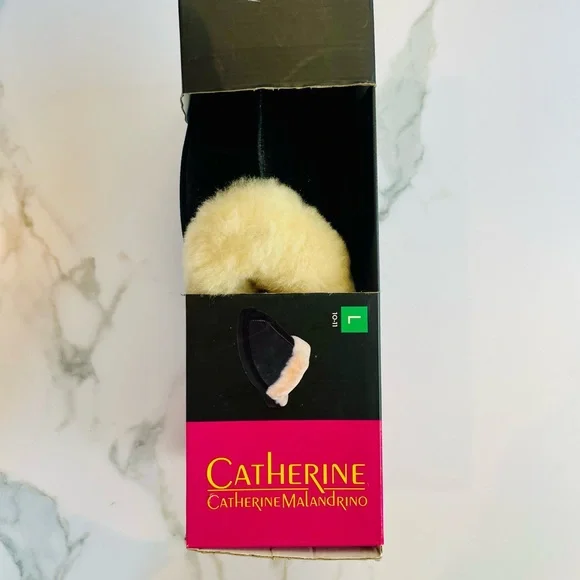 Catherine Malandrino Shearling Lined Genuine Suede Slippers Sz 9-11 Large NWB - Picture 2 of 12